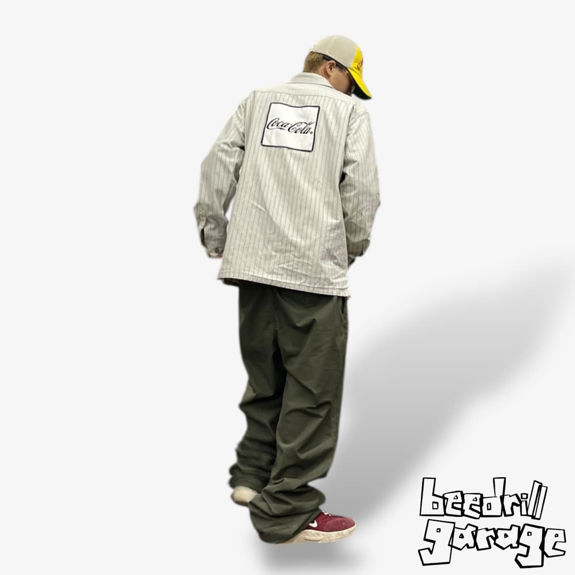 90s 코카콜라 일본판 스트라이프 워크셔츠 상품이미지1