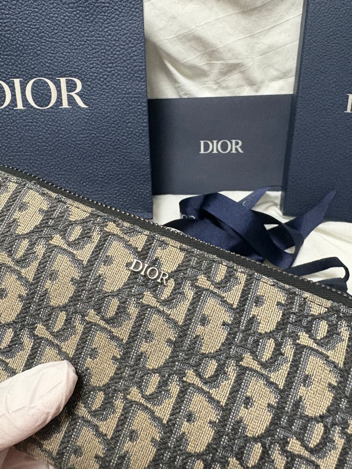 [구성품/정품] 디올 오블리크 자카드 지퍼 장지갑 상품이미지3