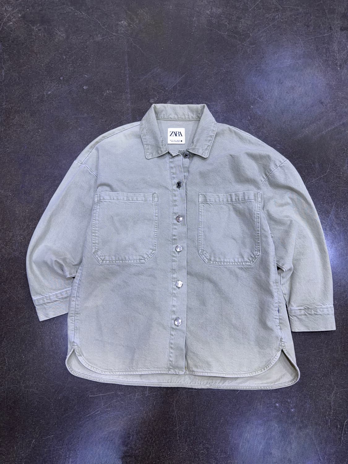 자라 우먼스 빈티지 데님 셔츠 자켓 셔켓 루즈핏 M 상품이미지1