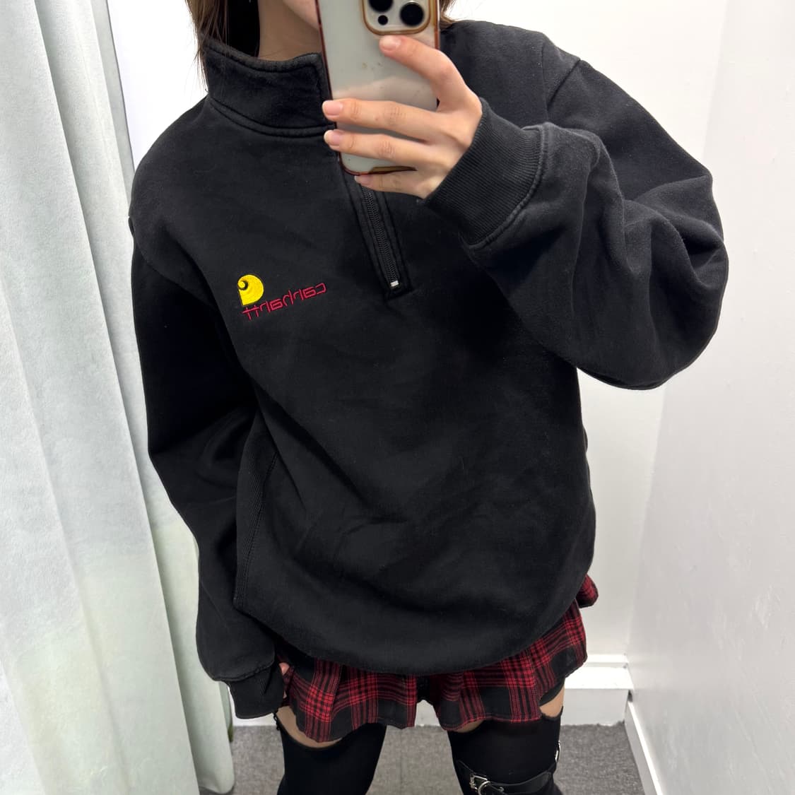 칼하트 블랙 반집업 맨투맨 상품이미지2