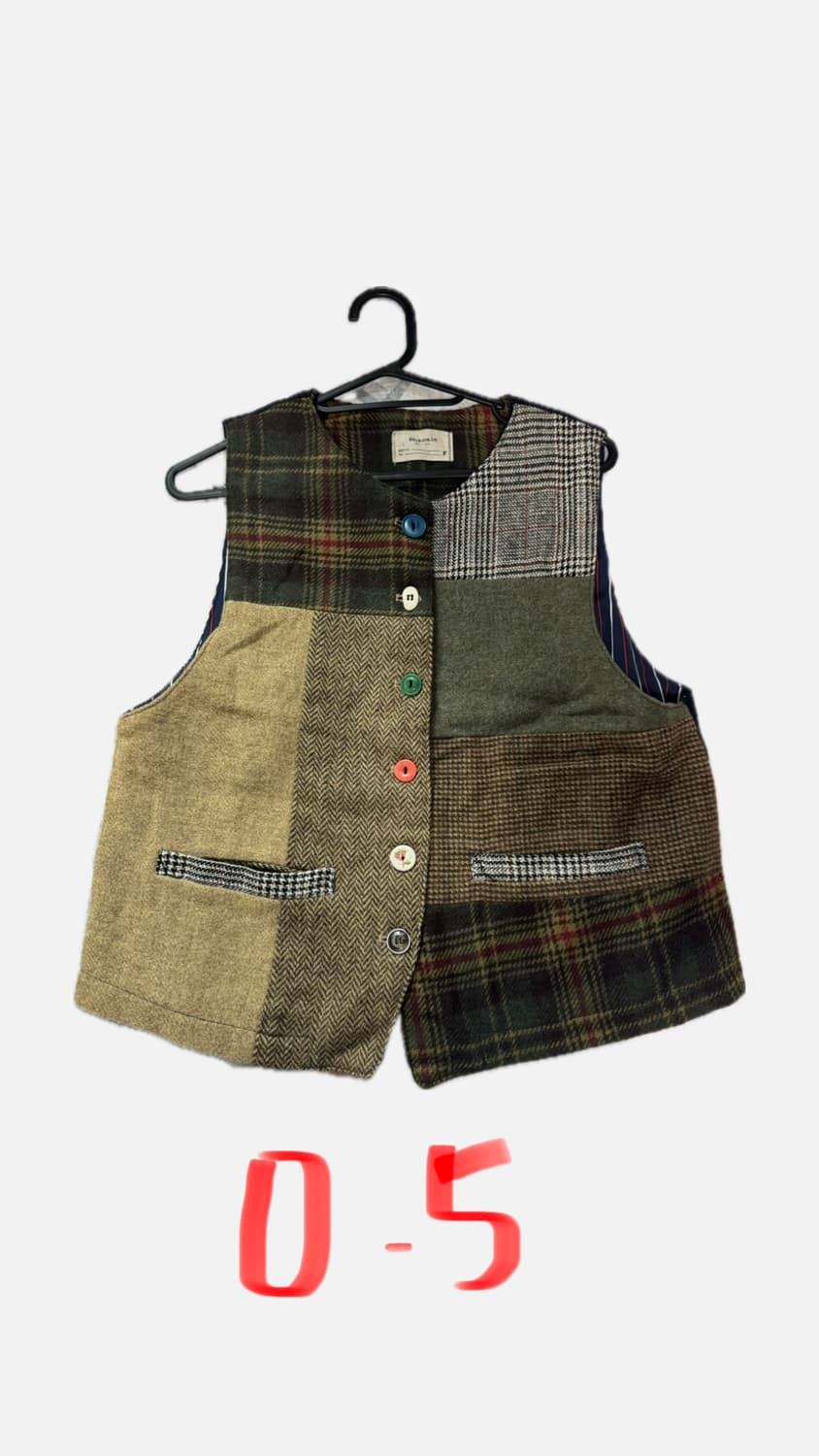 체크 조끼 베스트 모리걸 상품이미지1