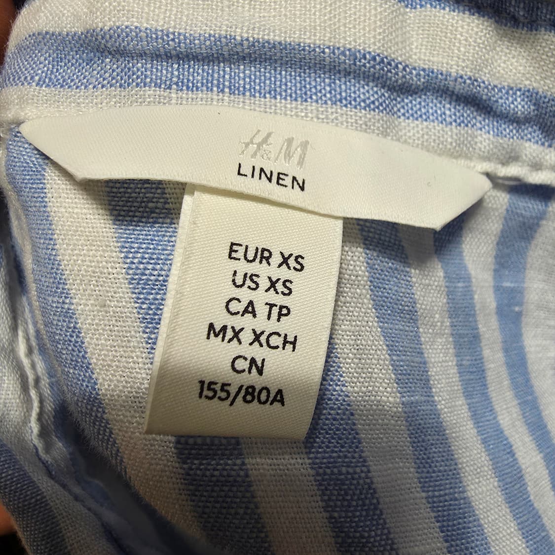 (XS)여성 H&M 스트라이프 린넨 셔츠  상품이미지5
