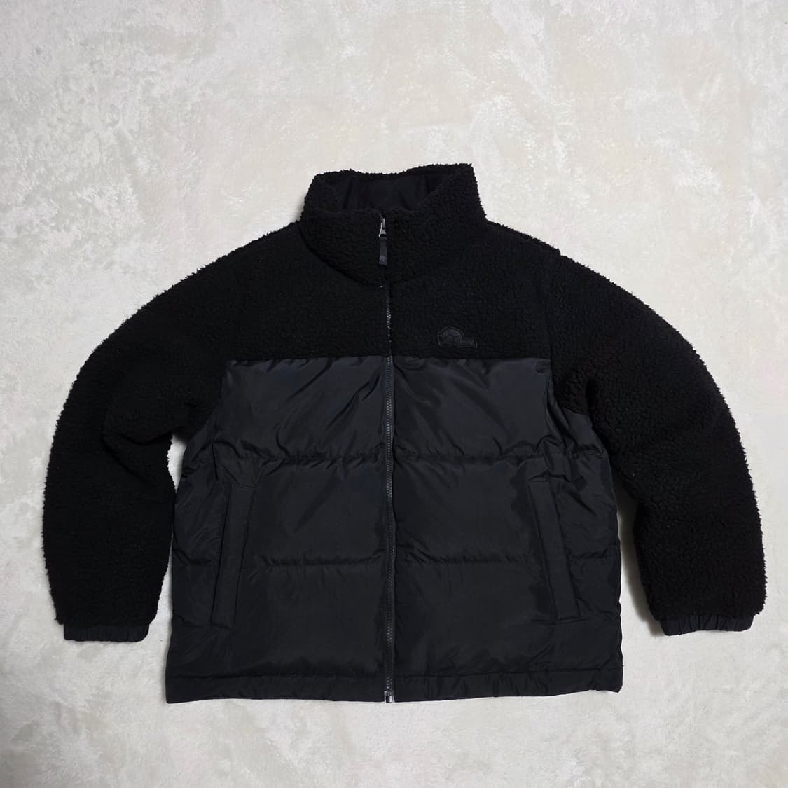 (L)여성 네파 뽀글이 배색 구스다운 패딩 상품이미지1