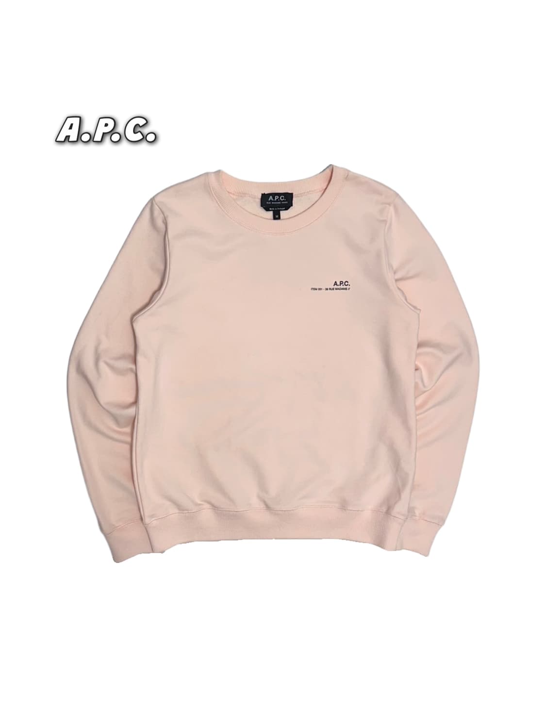 A.P.C. 아페쎄 연핑크 맨투맨 상품이미지1