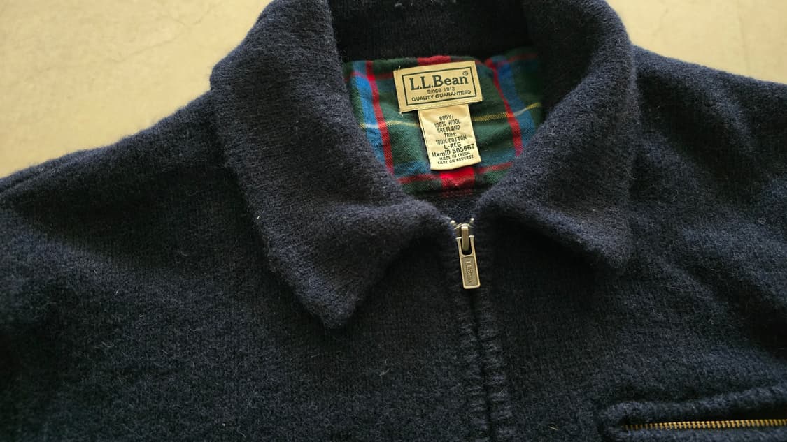 L.L.BEAN 엘엘빈 셔틀랜드 울 집업 니트 XL 네이비 상품이미지5