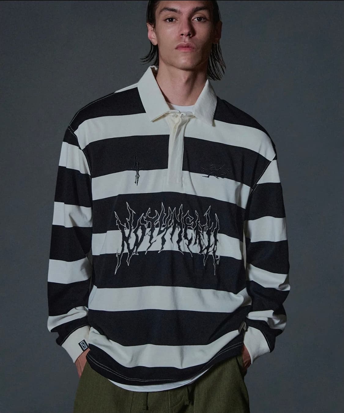 낫포너드 치프키프 스트라이프 폴로 롱슬리브 셔츠 엠브로이드 상품이미지1