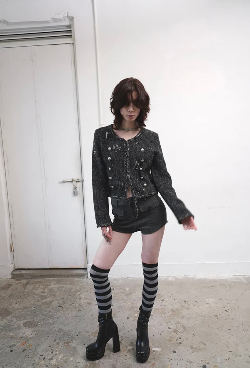 데어드 더블 버튼 니트 가디건 상품이미지2