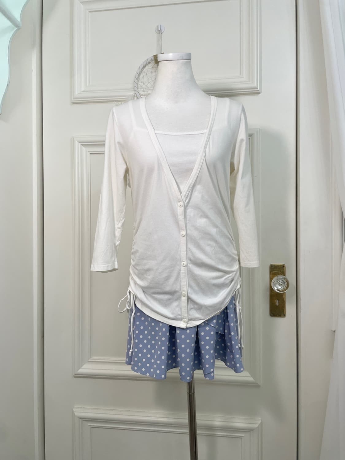 white side shirring cotton cardigan&basi 상품이미지2