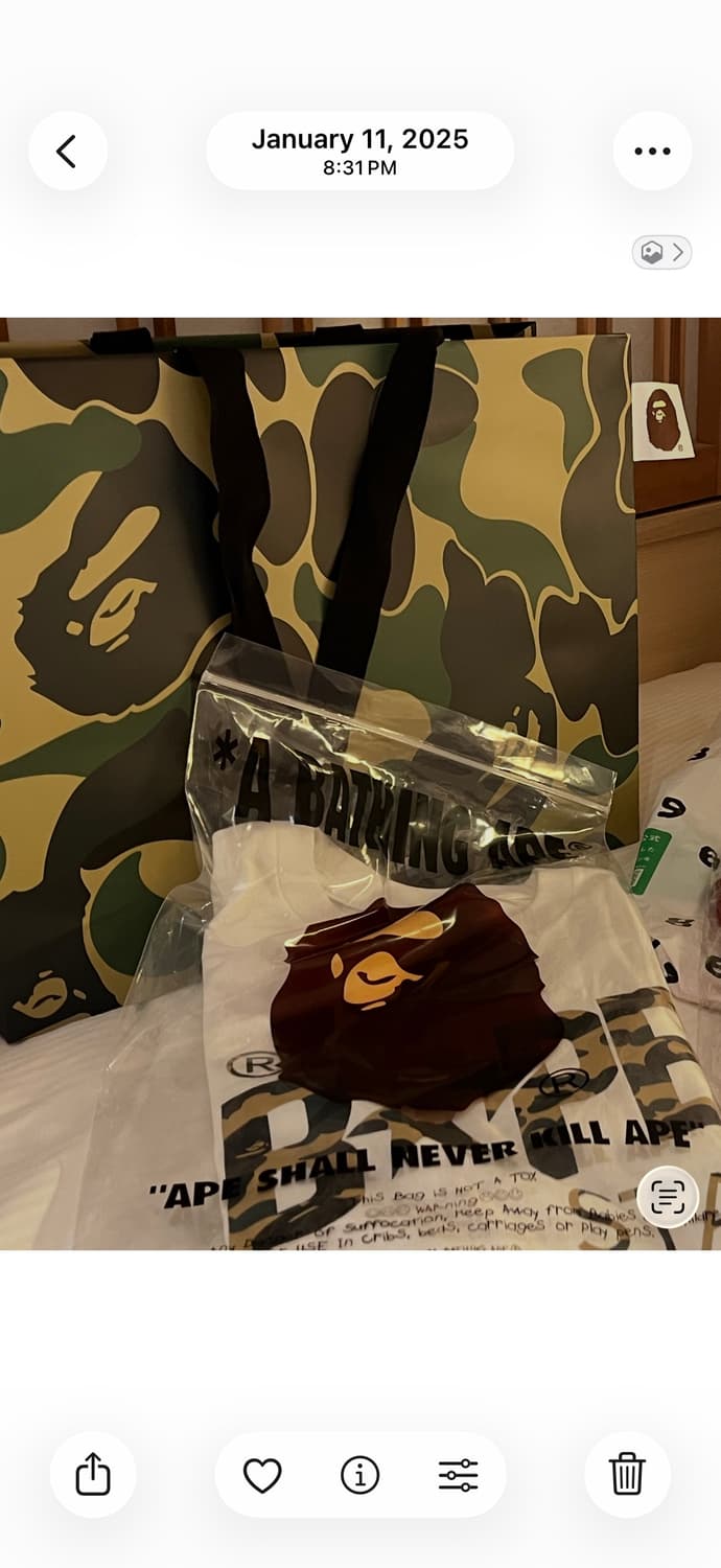 {할인~1/21} 1ST CAMO BAPE STA LS TEE / M 상품이미지6