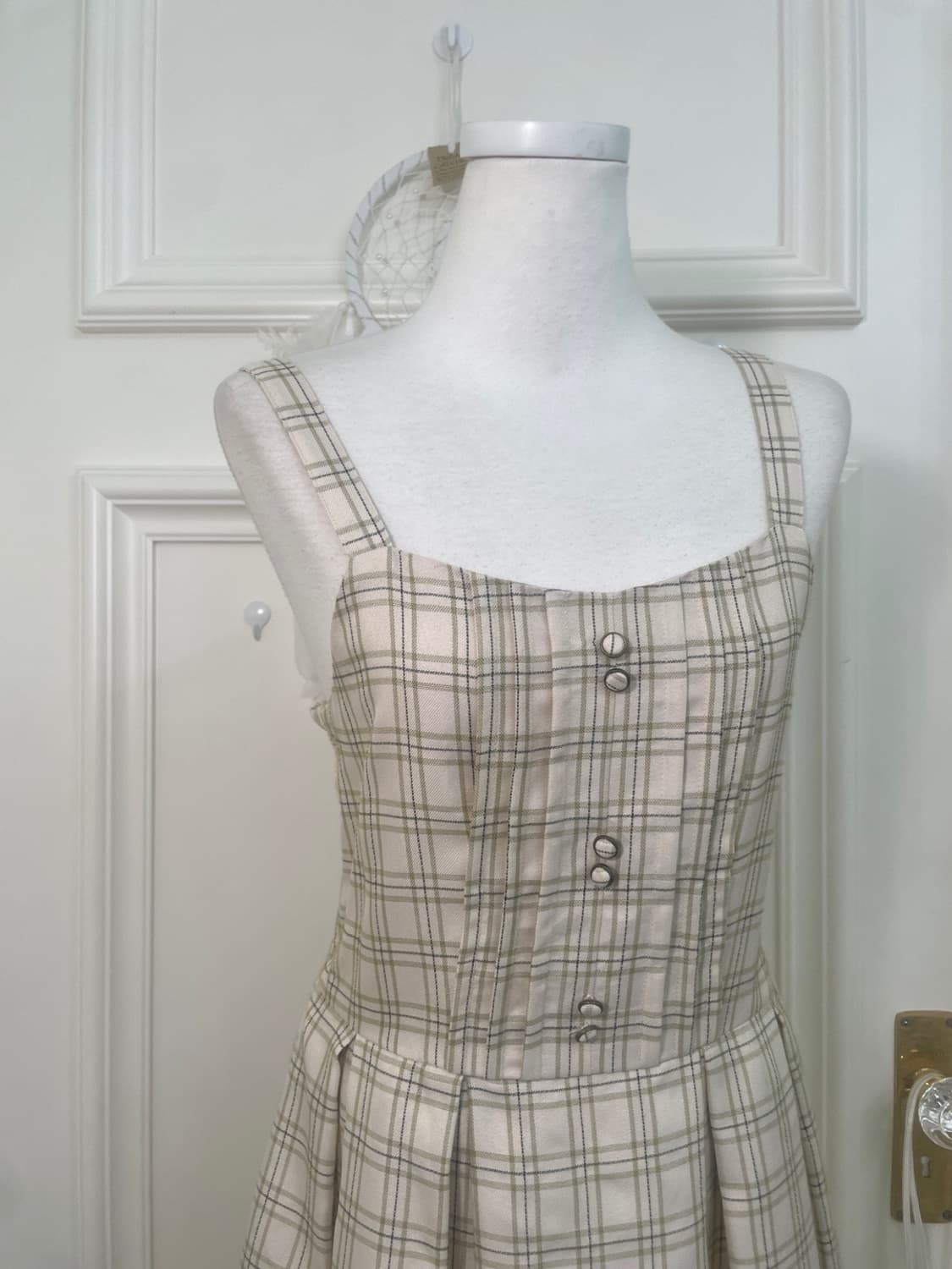 AXES FEMME beige khaki check lace point 상품이미지6