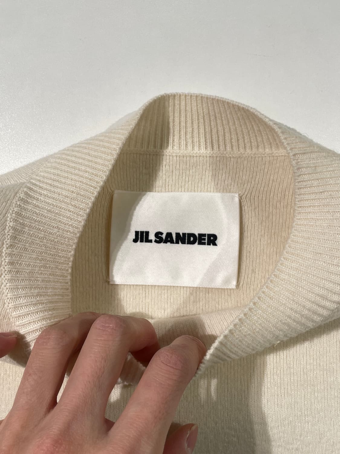 질샌더 아이보리 울 캐시미어 크루넥 오버 니트 상품이미지7