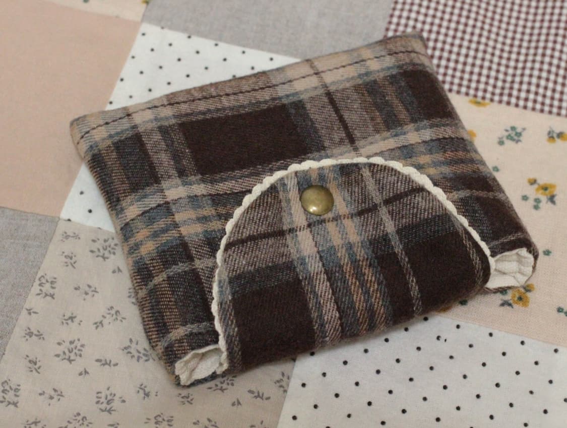 핸드메이드 레이스 체크 파우치 상품이미지6