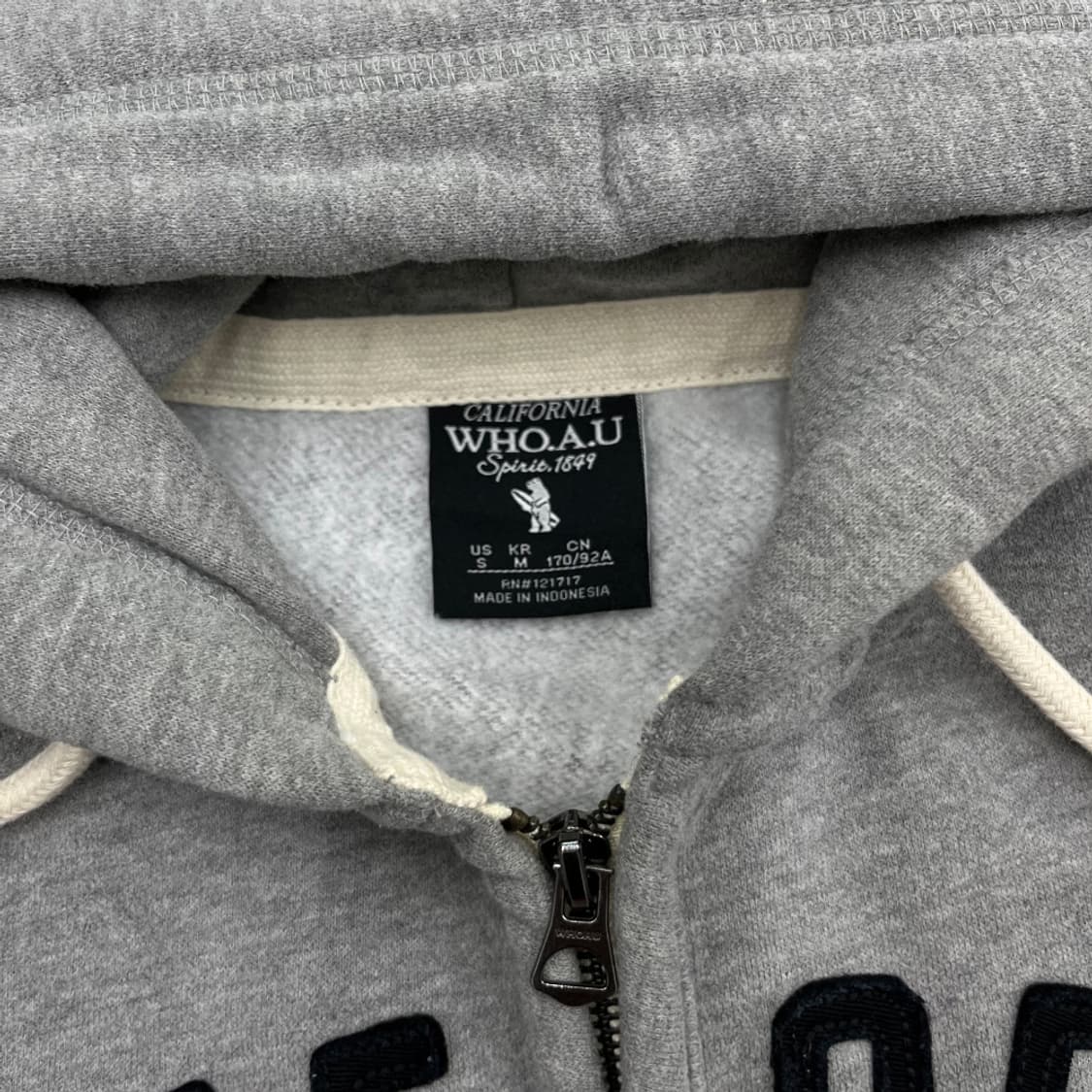 후아유 패치로고 그레이 후드집업 M 상품이미지6