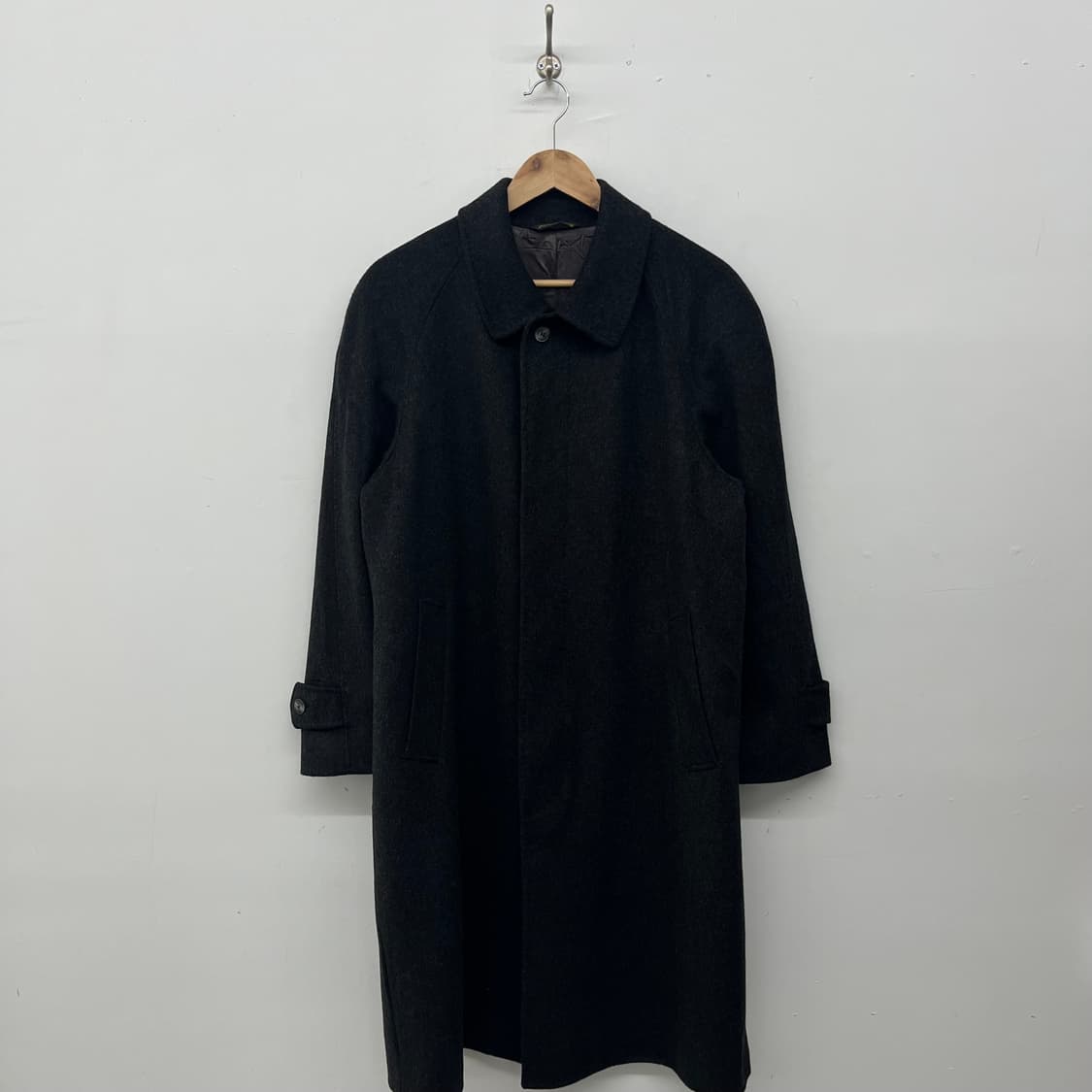 캐시미어 100% 차콜 롱코트 상품이미지1
