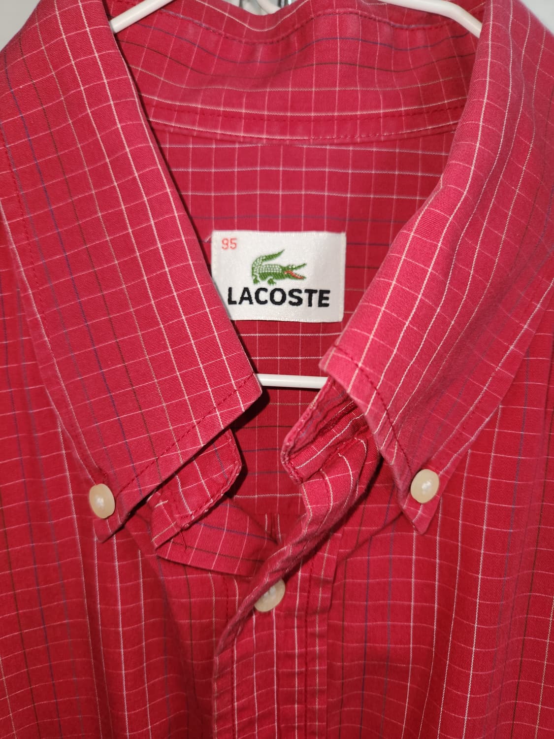 라코스테 레드 체크 긴팔 셔츠 95 상품이미지3