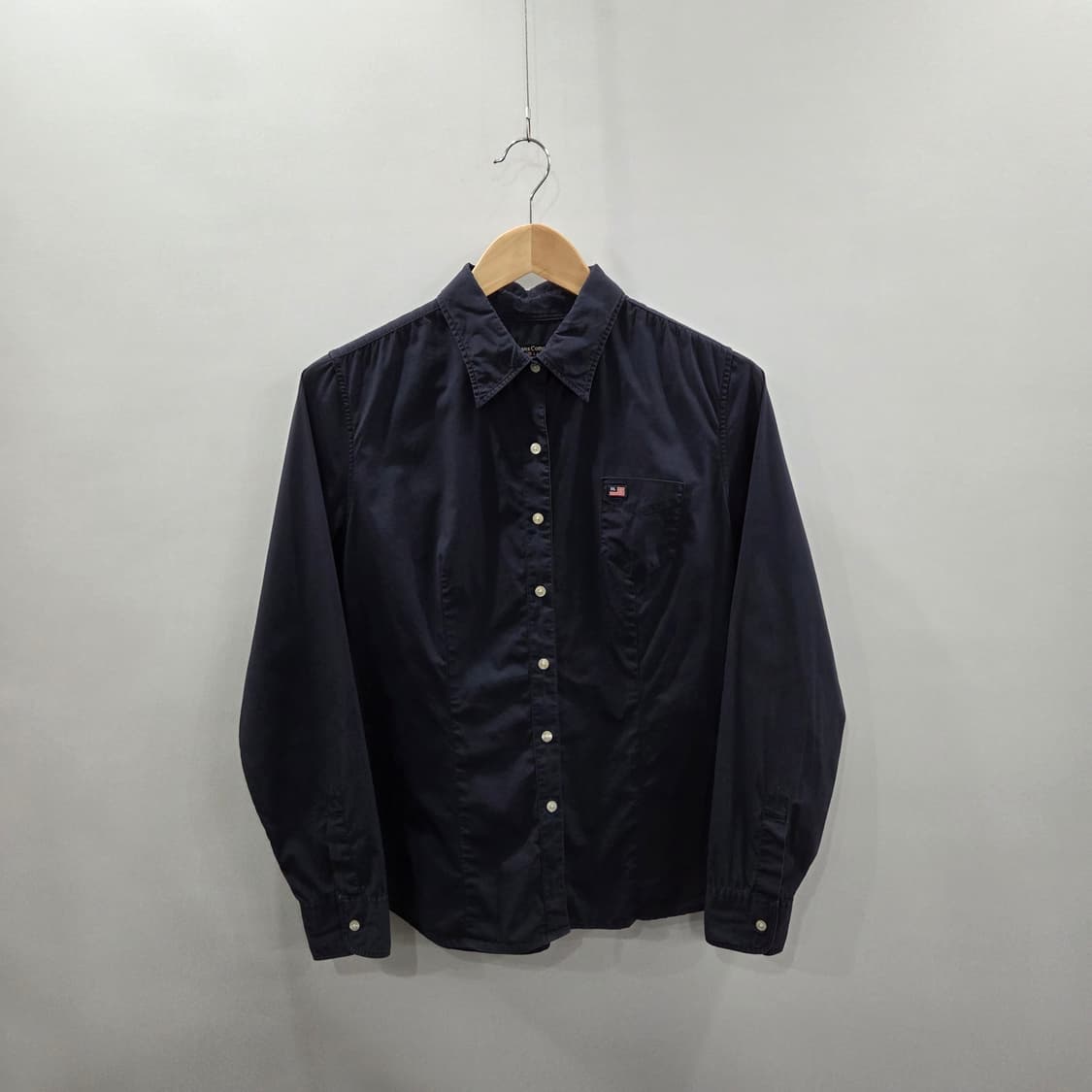 폴로진스 우먼 솔리드 셔츠 네이비 L 상품이미지1