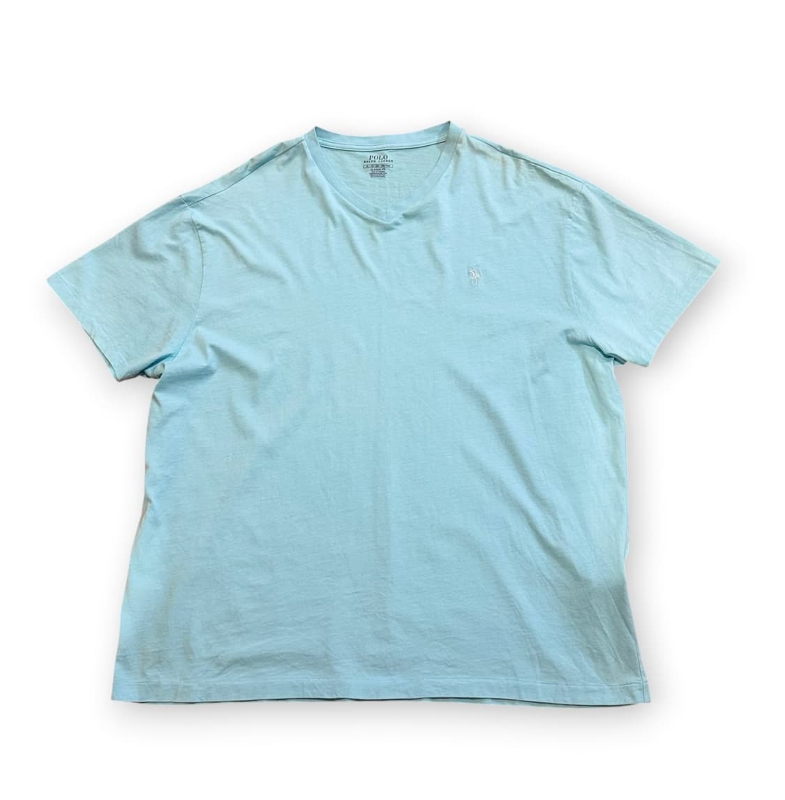 폴로 랄프로렌 브이넥 스카이블루 반팔 티셔츠 상품이미지1