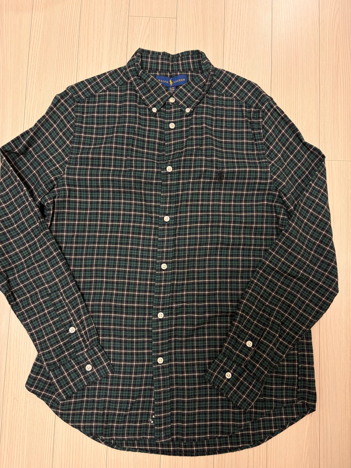 [XL] 폴로 보이즈 그린 플란넬 체크셔츠 상품이미지1