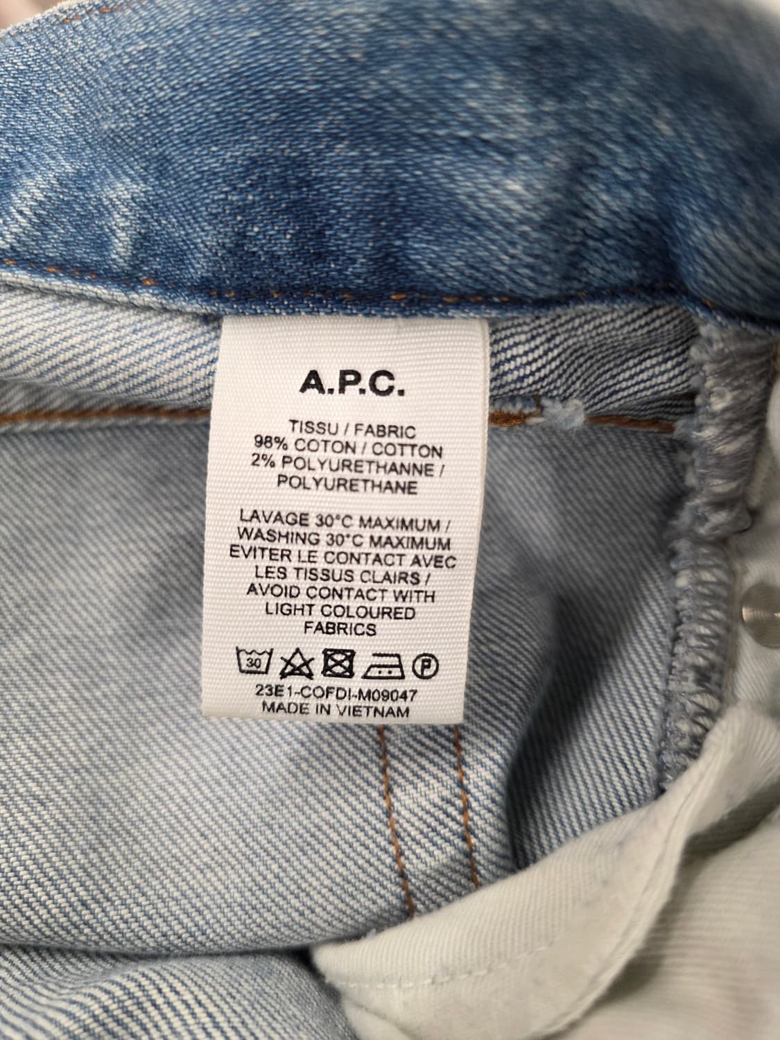 a.p.c 아페세 남자 청바지.  싸이즈31 상품이미지7
