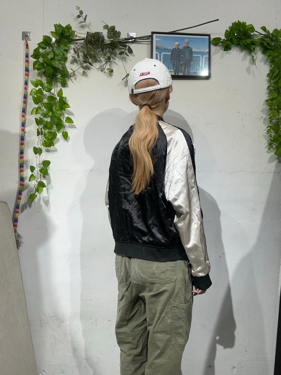 일본 빈티지 블랙 카키 리버시블 스카잔 자켓  상품이미지3