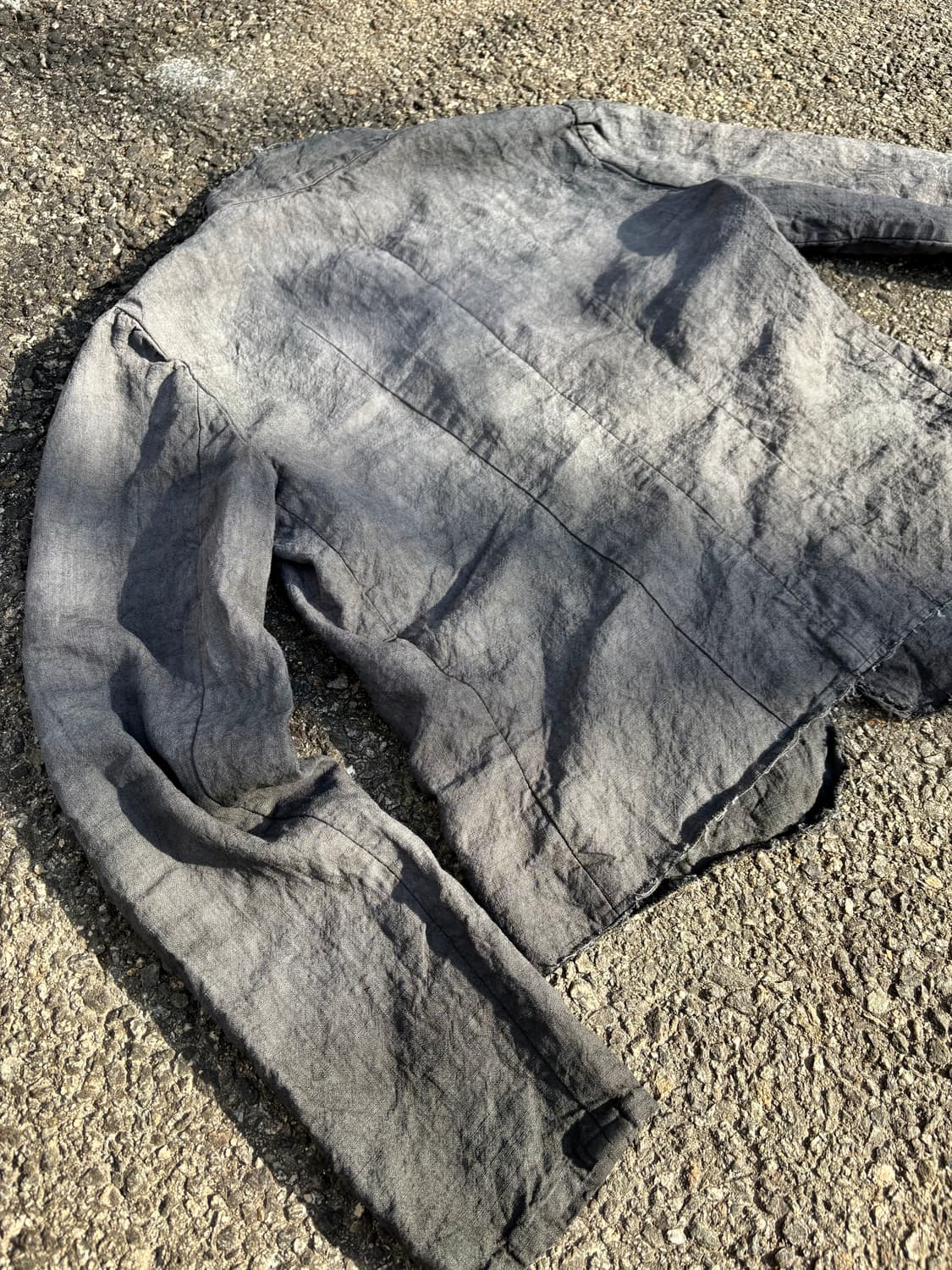 Hand dyed asymmetrical linen jacket 상품이미지5