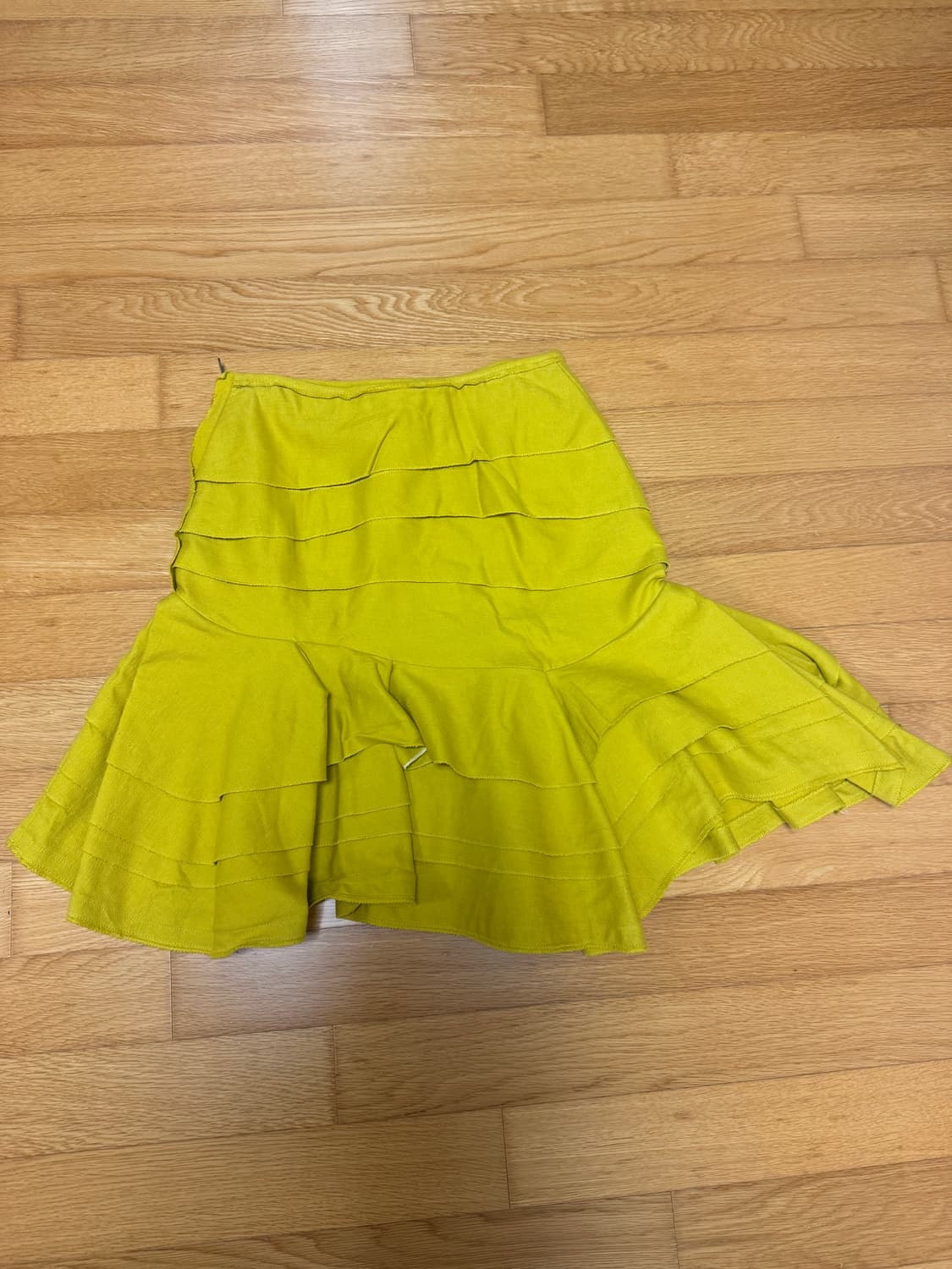 타임 time 겨자색 머메이드 스커트 상품이미지3