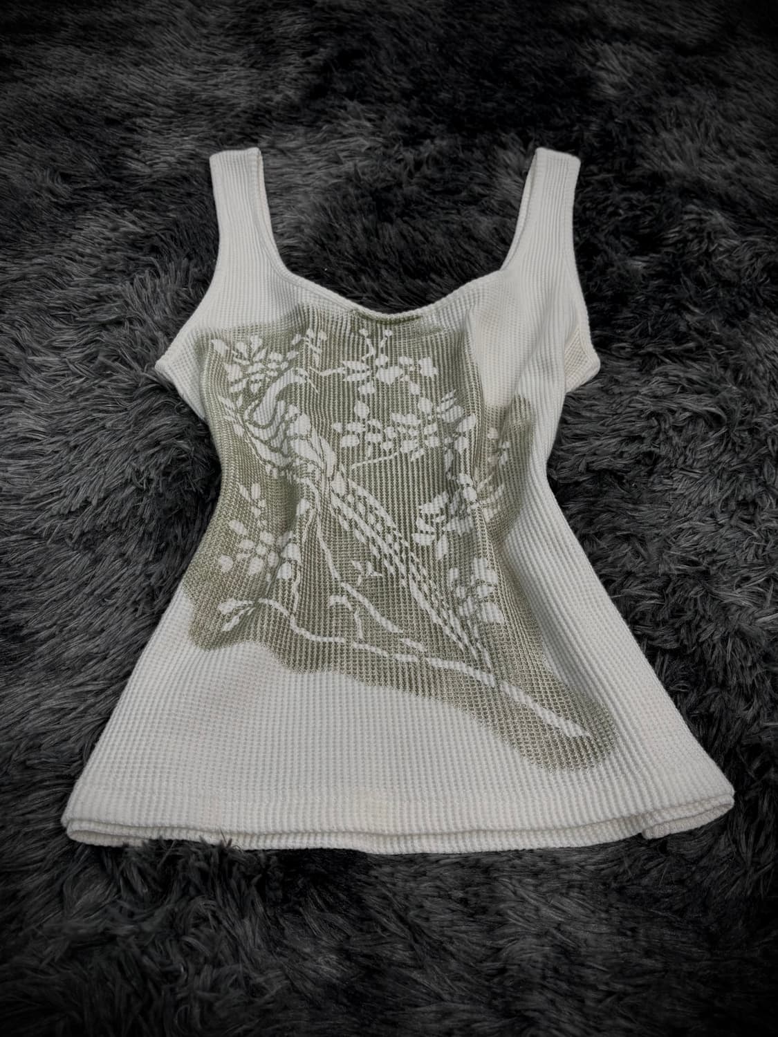 Cecle Mcbee 스프레이 꽃 프린팅 골지 슬리브리스 상품이미지2