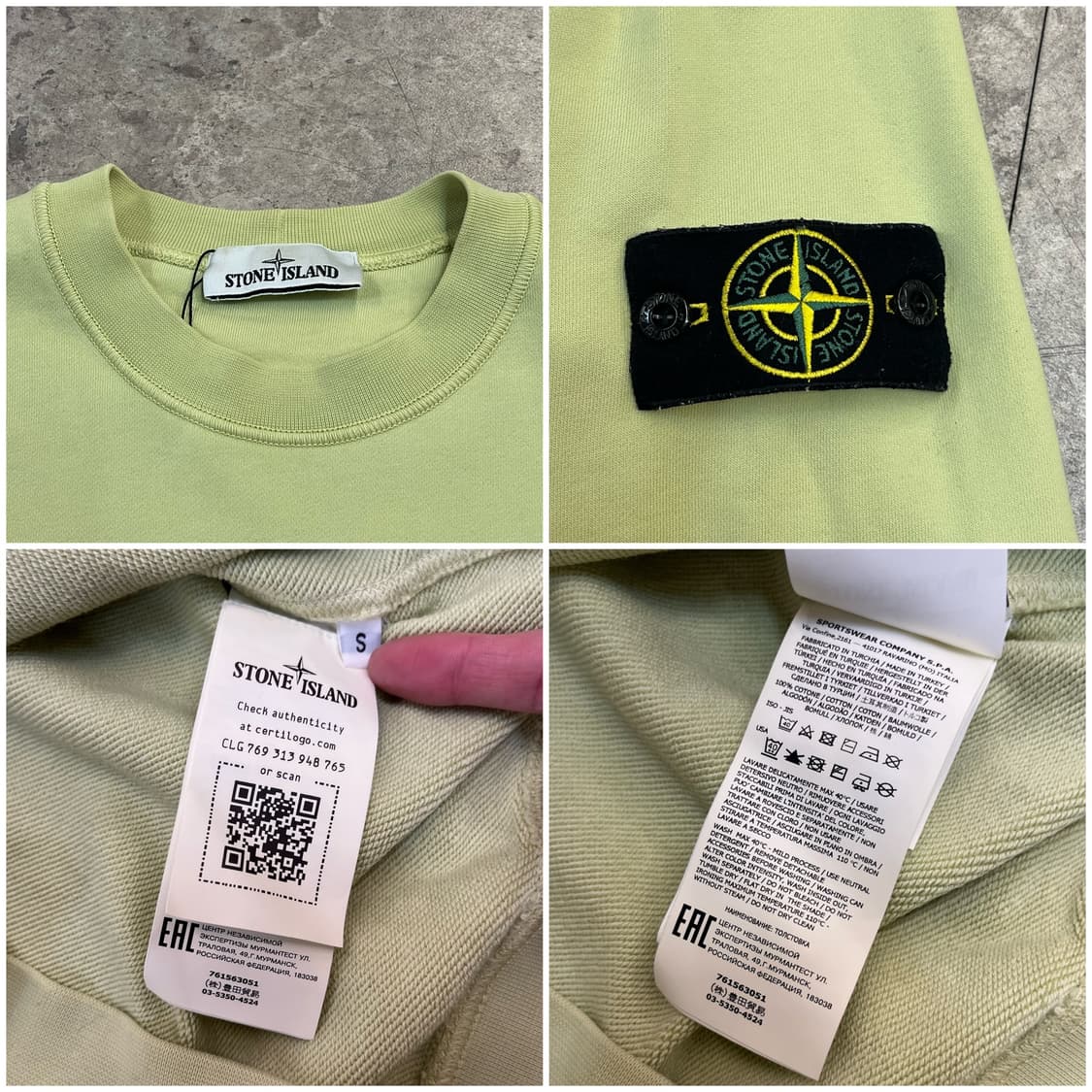 스톤아일랜드 맨투맨 라임 S #csz2187 상품이미지4