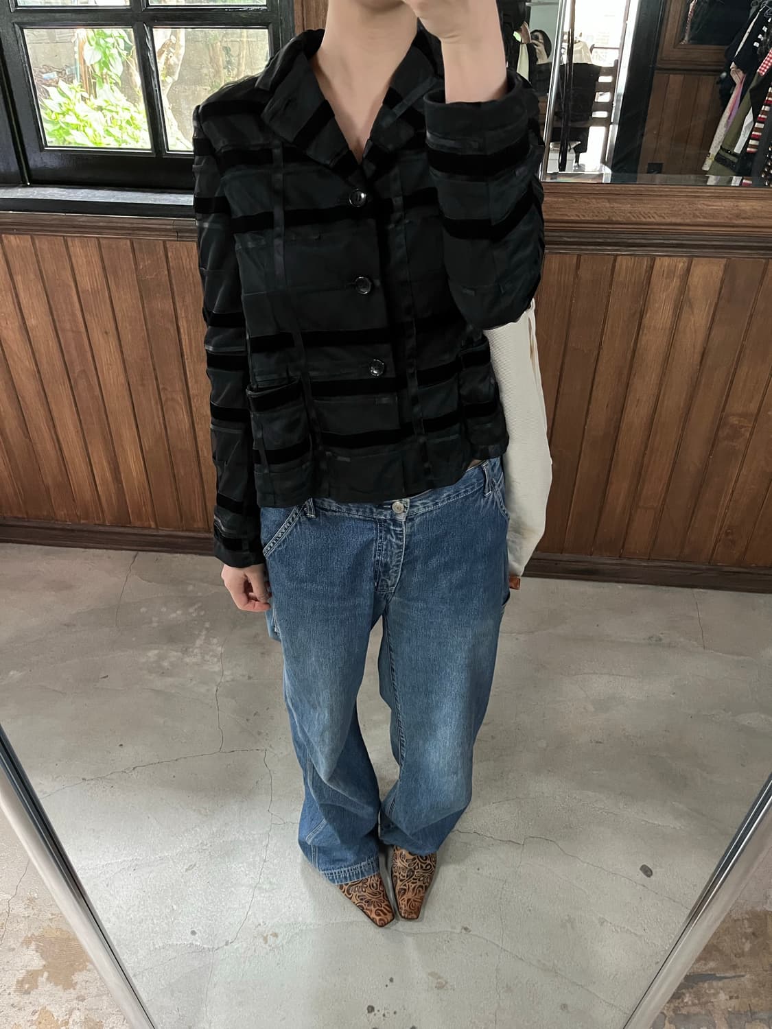 COMME DES GARCONS striped velvet jacket 상품이미지2