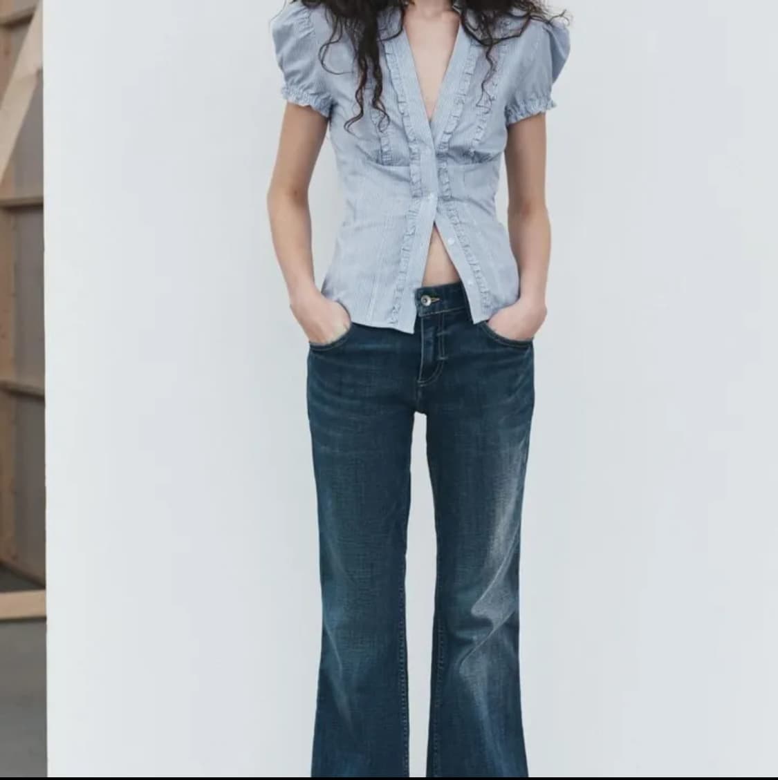 자라 데님 부츠컷 로우라이즈 진 4470/011/401 NAVY BLUE 상품이미지1