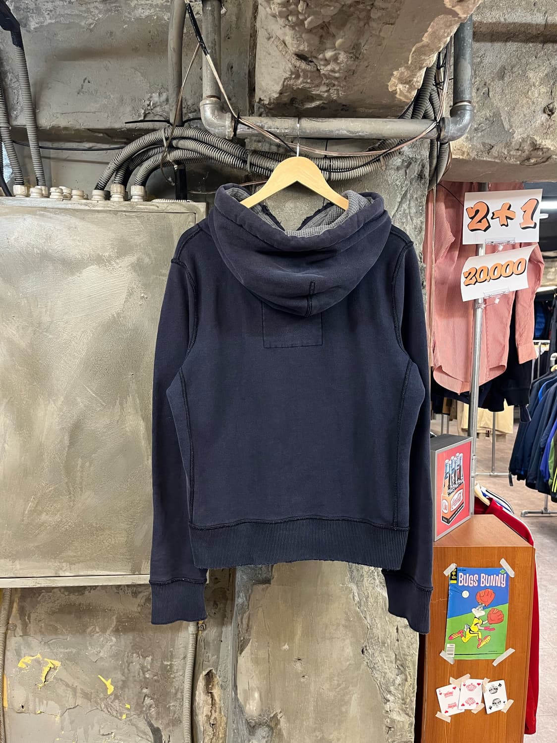 아베크롬비 기모 후드티 네이비 M #csz3259 상품이미지2