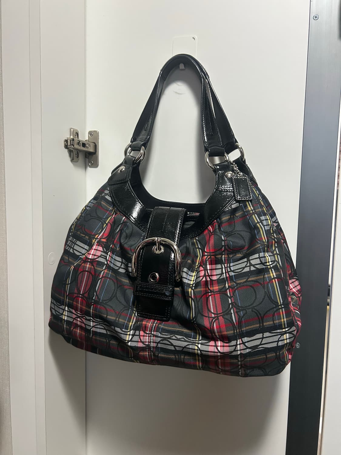 Coach 체크 패턴 코치 호보백 상품이미지1