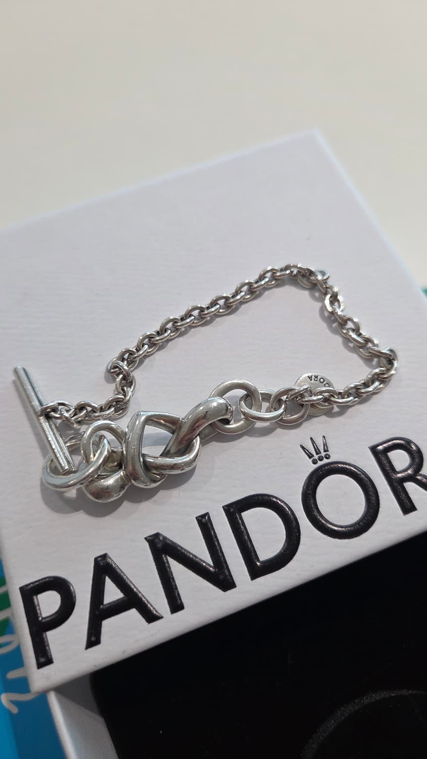 PANDORA 판도라 정품 노티드 체인팔찌 하트 실버팔찌 상품이미지5