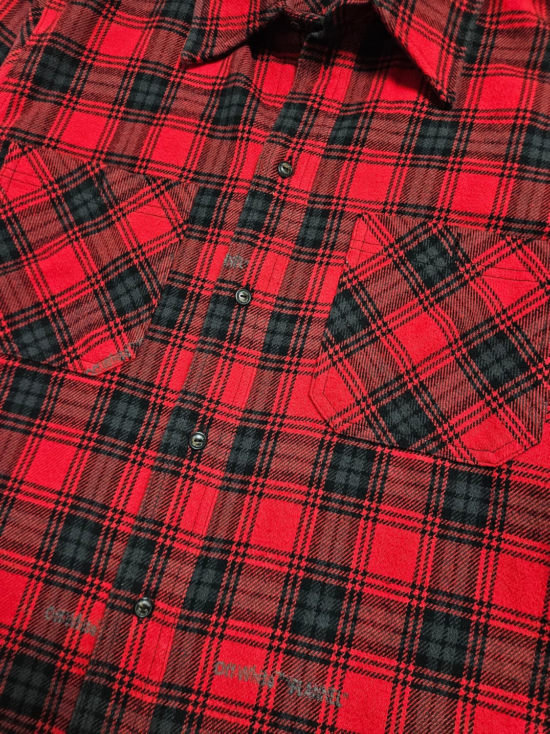 오프화이트 애로우 스텐실 플란넬 셔츠 상품이미지4