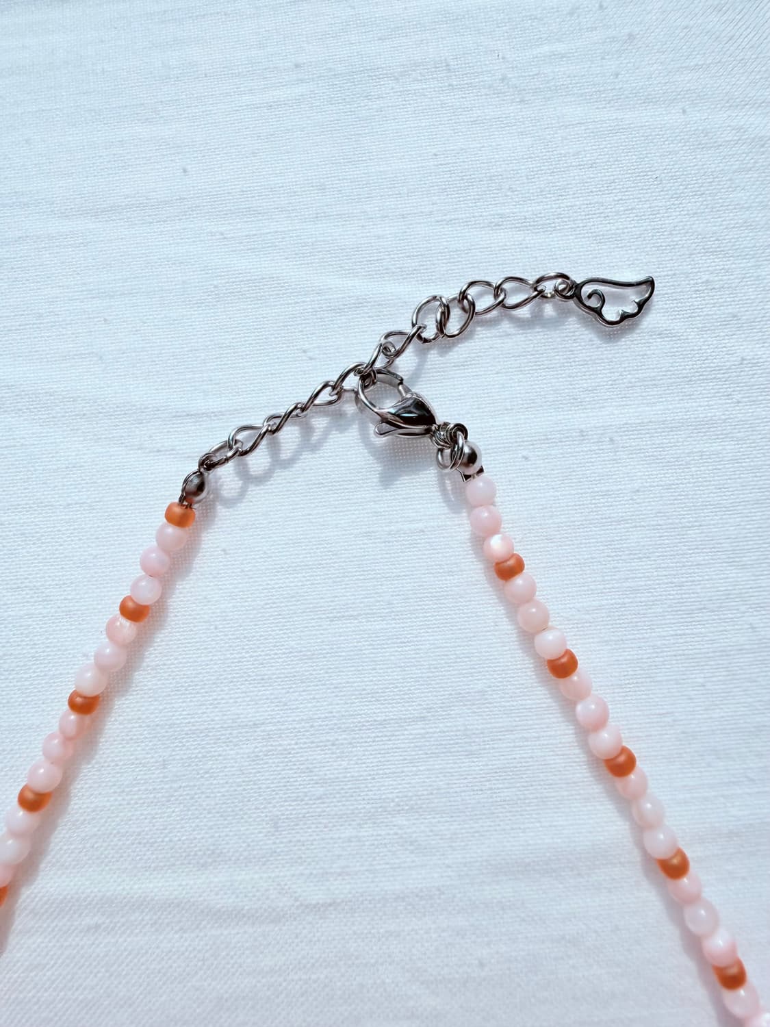 핸드메이드 봄꽃🌷비즈 목걸이(오렌지컬러) 상품이미지6