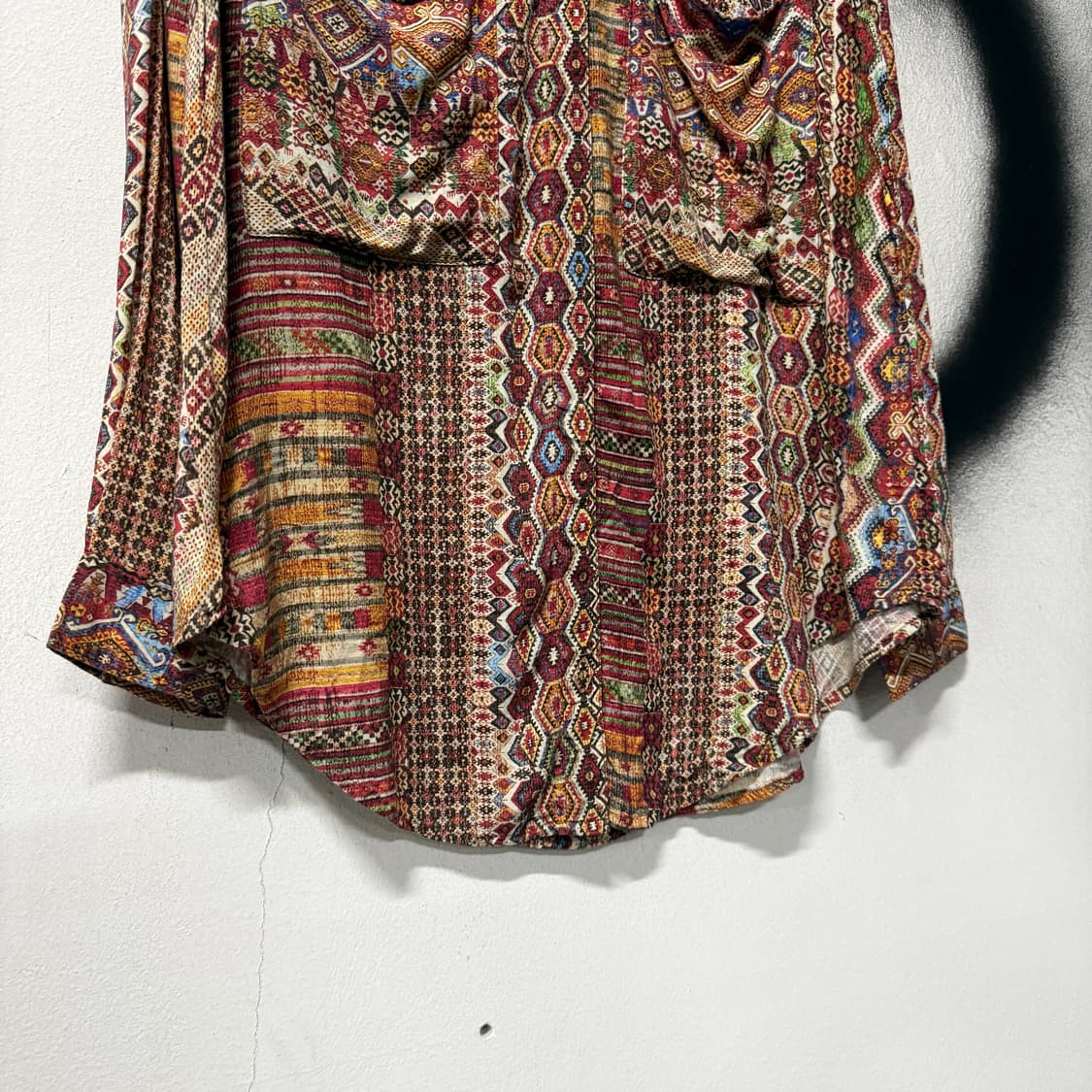 자라 베이직 에스닉 히피 패턴 더블포켓 긴팔 셔츠 상품이미지4