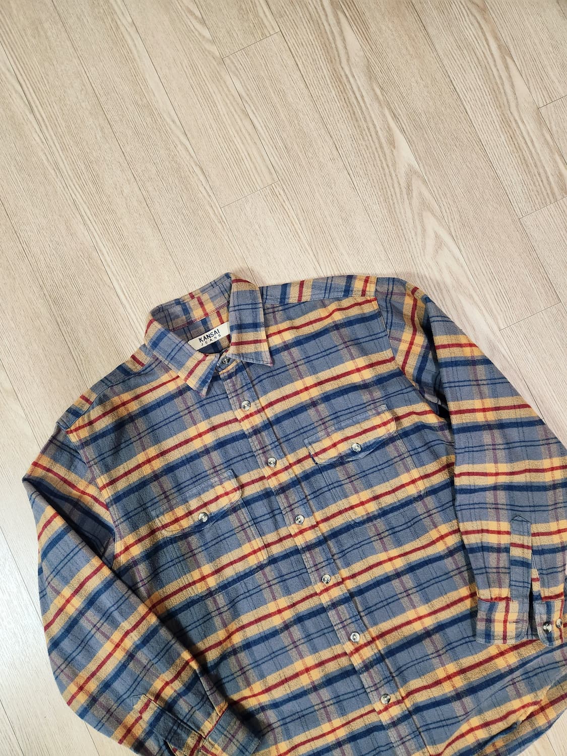 kansai yamamoto 러기드 더블 포켓 플란넬 셔츠 상품이미지2