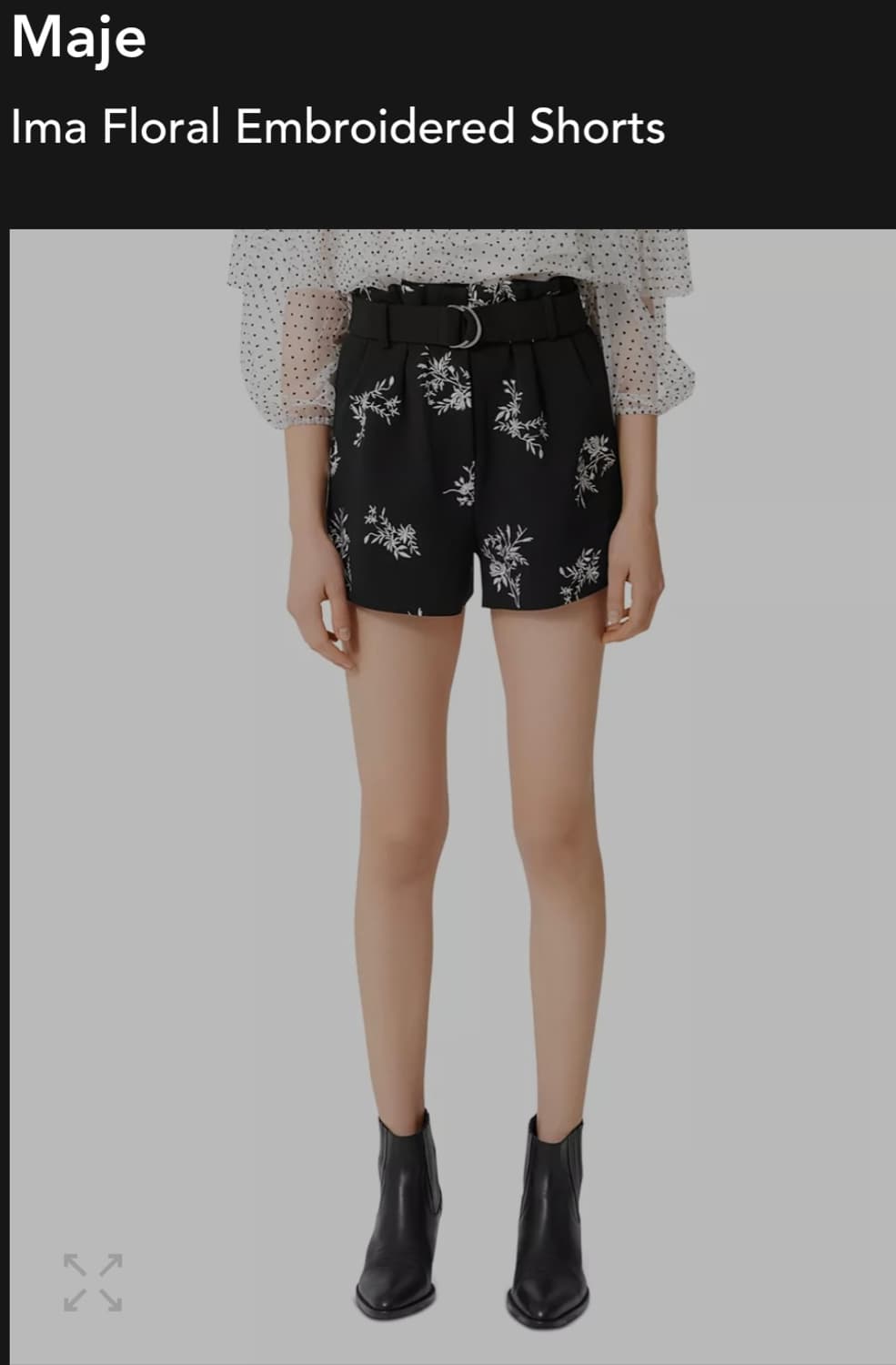 Maje 플로럴 자수 쇼츠 36 새제품(택O) 상품이미지2