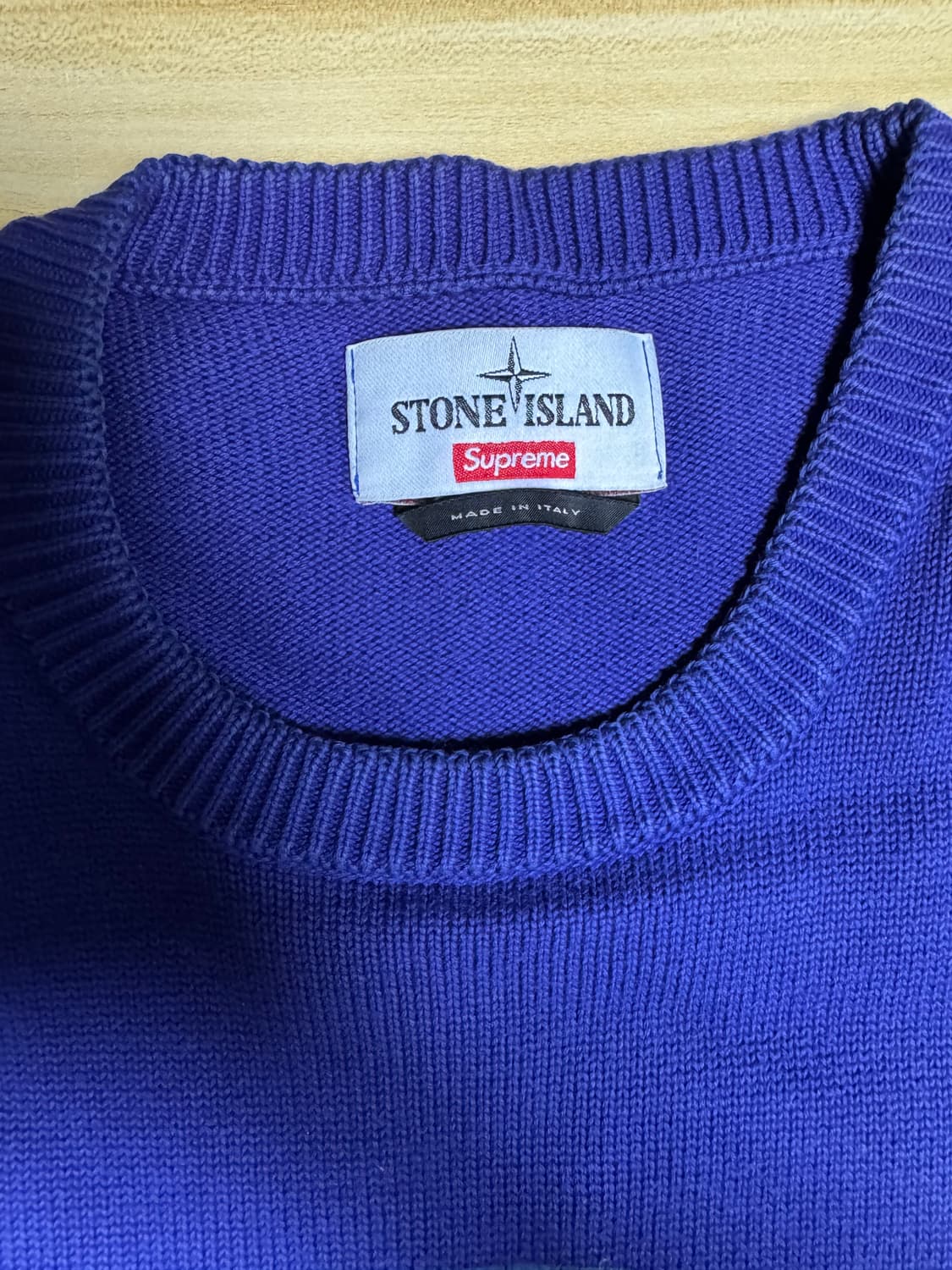 슈프림x스톤아일랜드 리플렉티브 콤파스 니트 블루 XL 상품이미지3