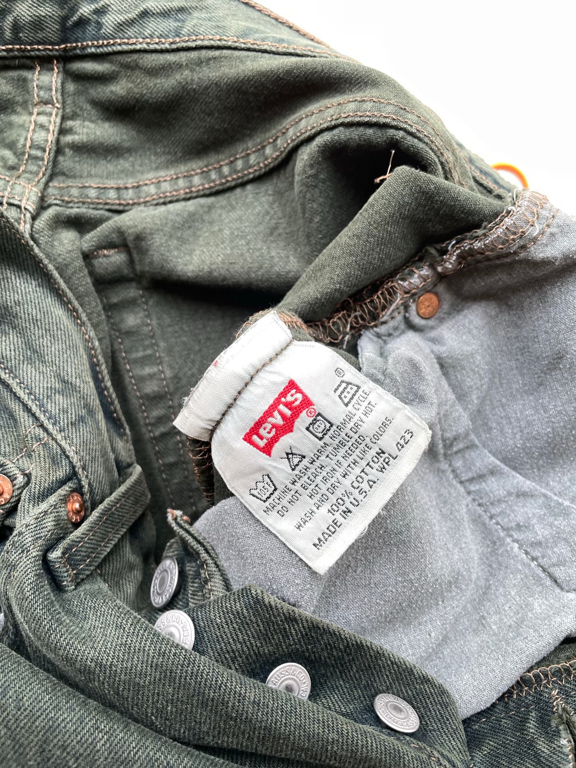 90‘s USA Levi’s 501 Dark Green 31 x 30 상품이미지4