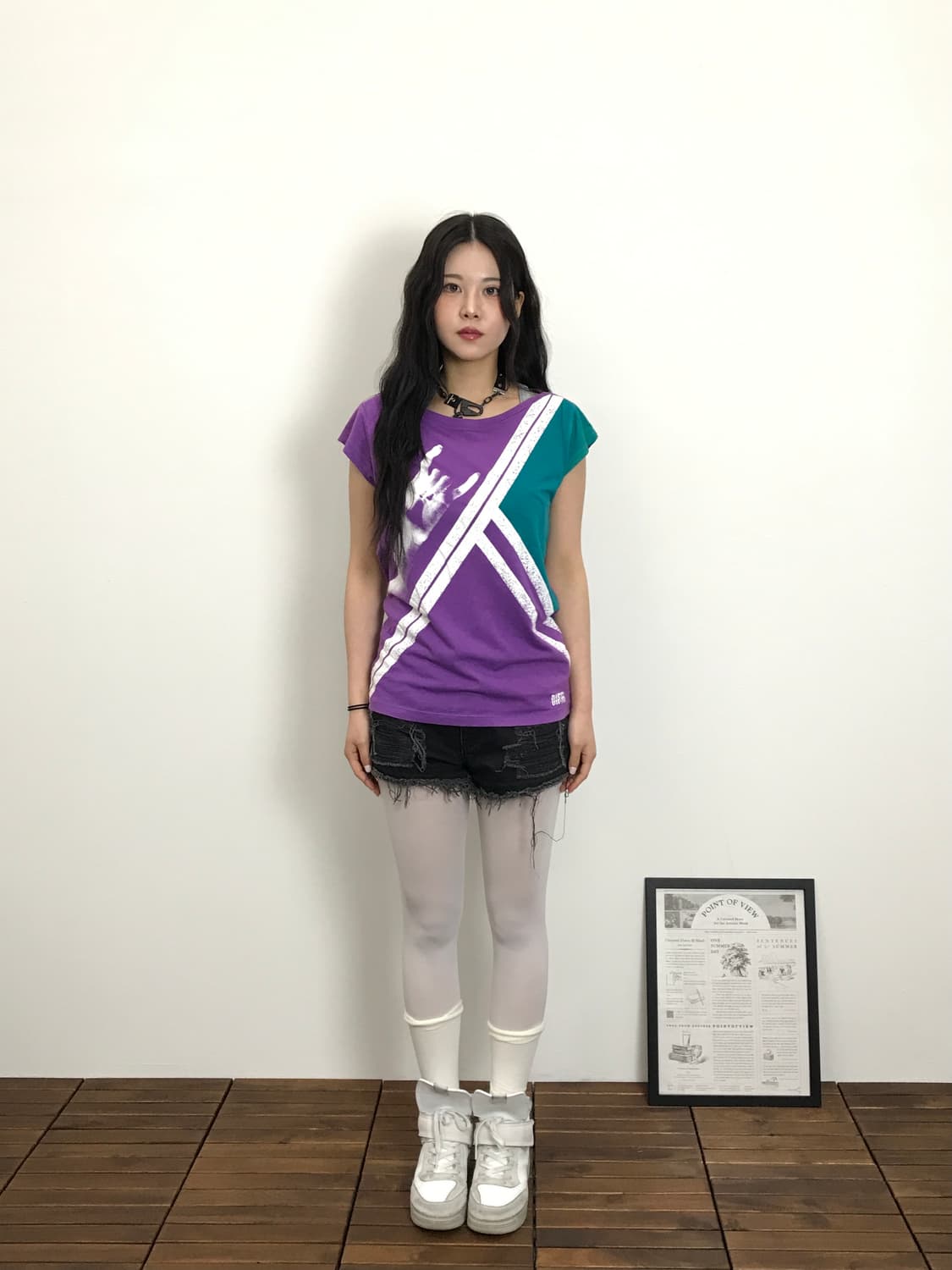 Diesel Purple Teal Rock On Print T-Shirt 상품이미지1
