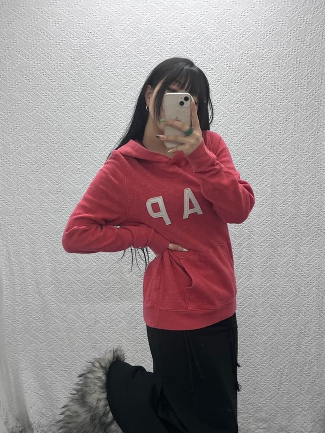 갭 레트로 00's Y2K 빈티지 코랄핑크 후드티 L C09188 상품이미지1