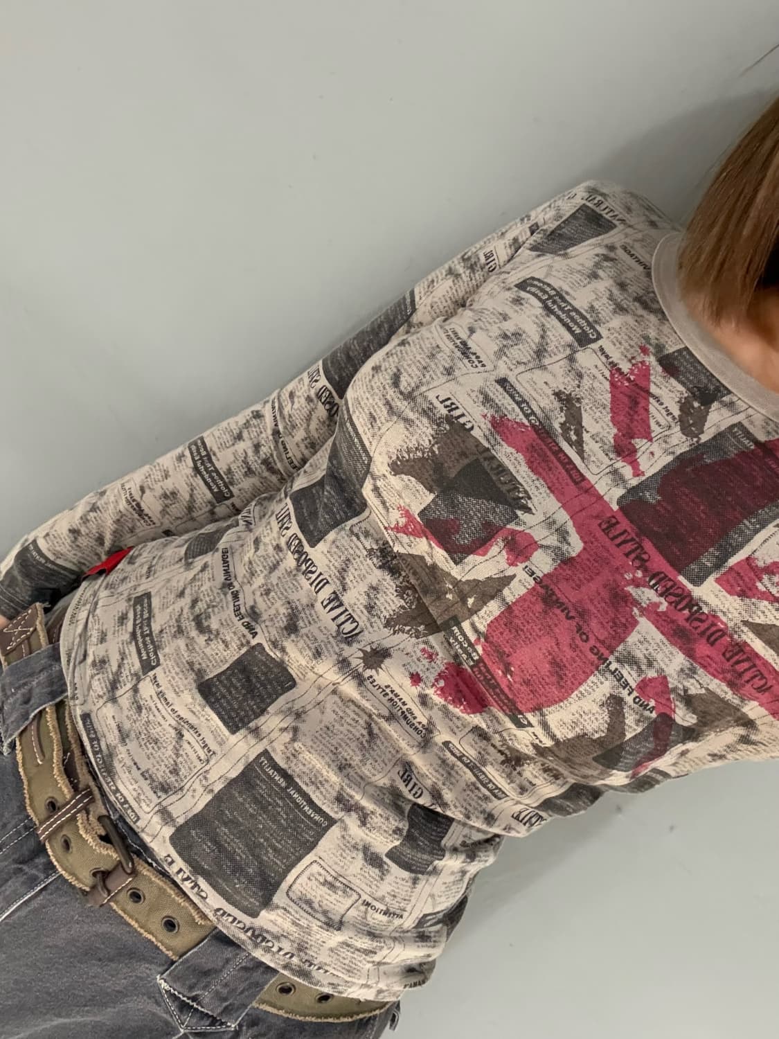 newspaper uk flag printing long sleeve 상품이미지1