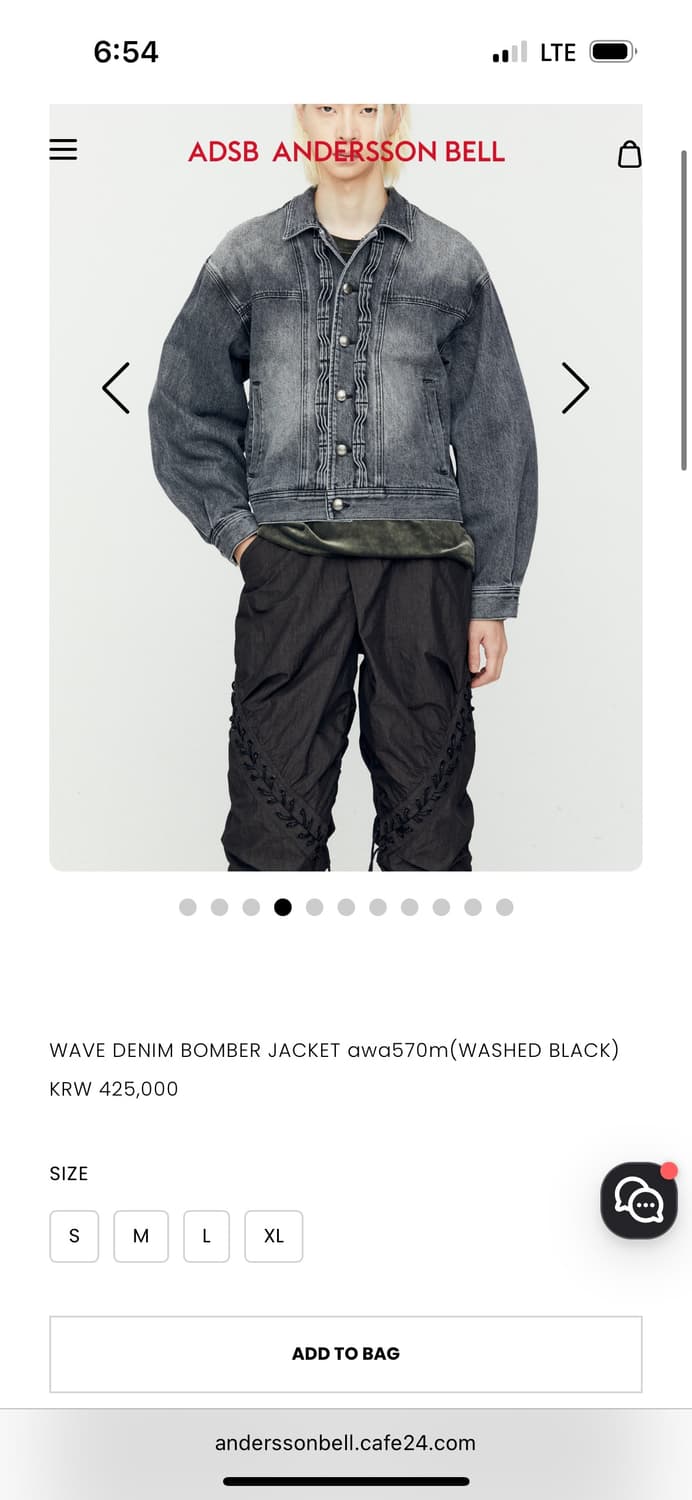 (S) 앤더슨벨 데님 봄버 자켓 상품이미지4