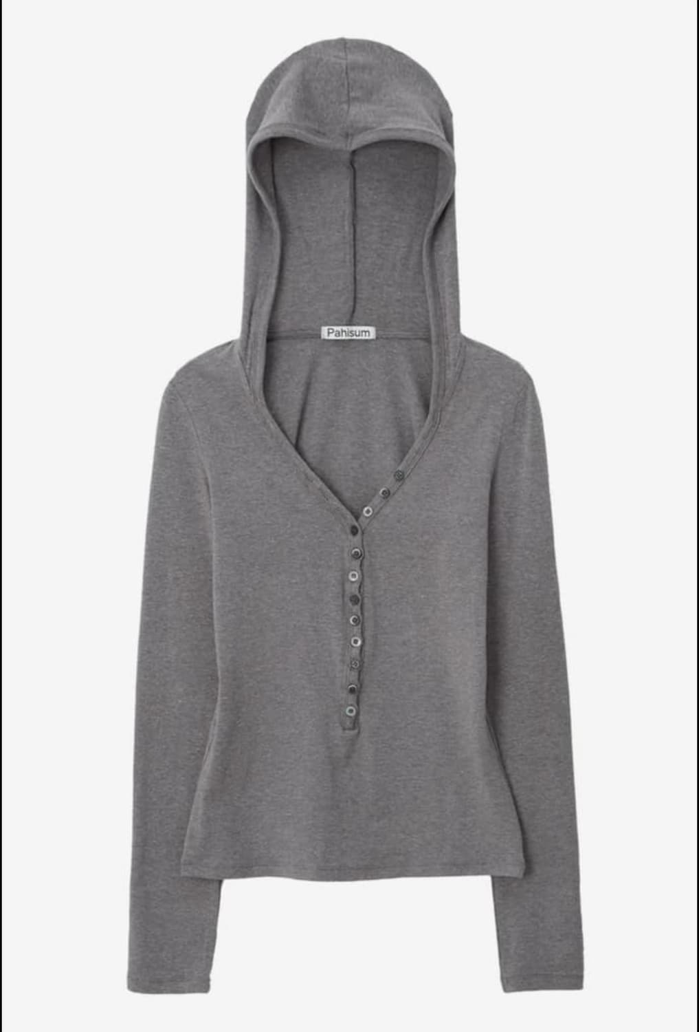 파히섬 버튼 티셔츠 그레이 상품이미지1
