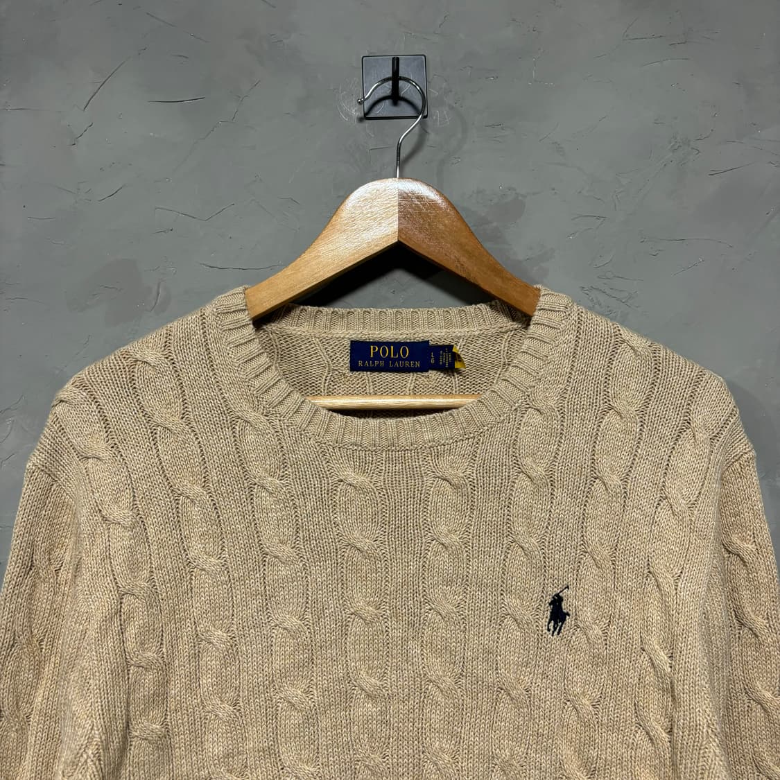 폴로 랄프로렌 신형 꽈배기 니트 베이지 상품이미지2