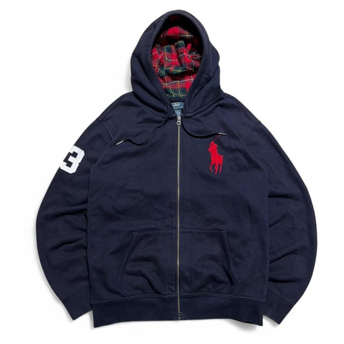 폴로 랄프로렌 빅 포니 체크 안감 후드 집업 상품이미지1
