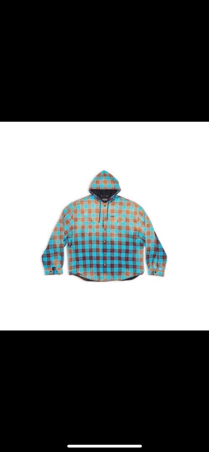 발렌시아가 블리치드 후드체크셔츠 xs 상품이미지2