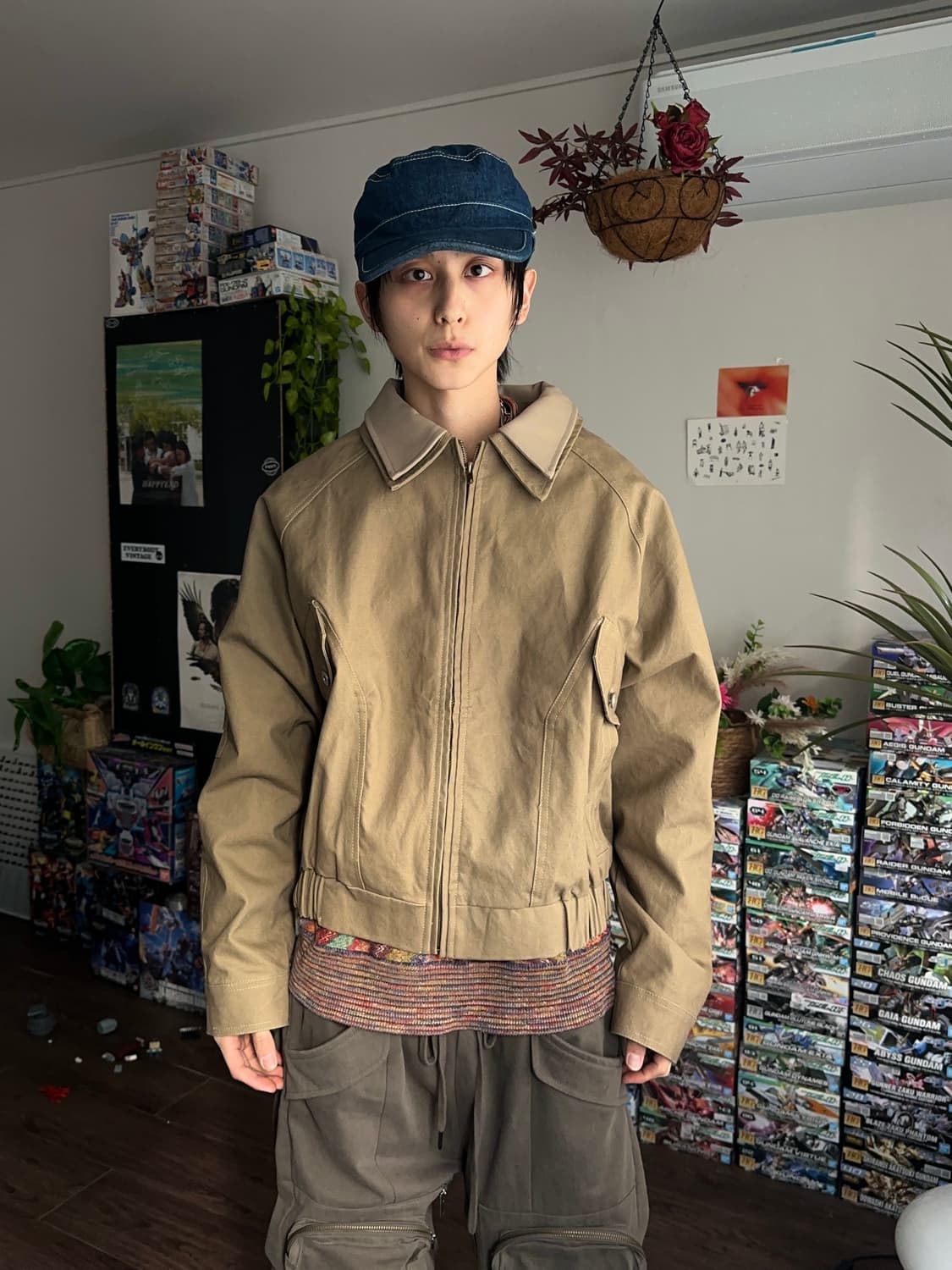 RHNDE 레더 카라 레이어 크롭 봄버 상품이미지3