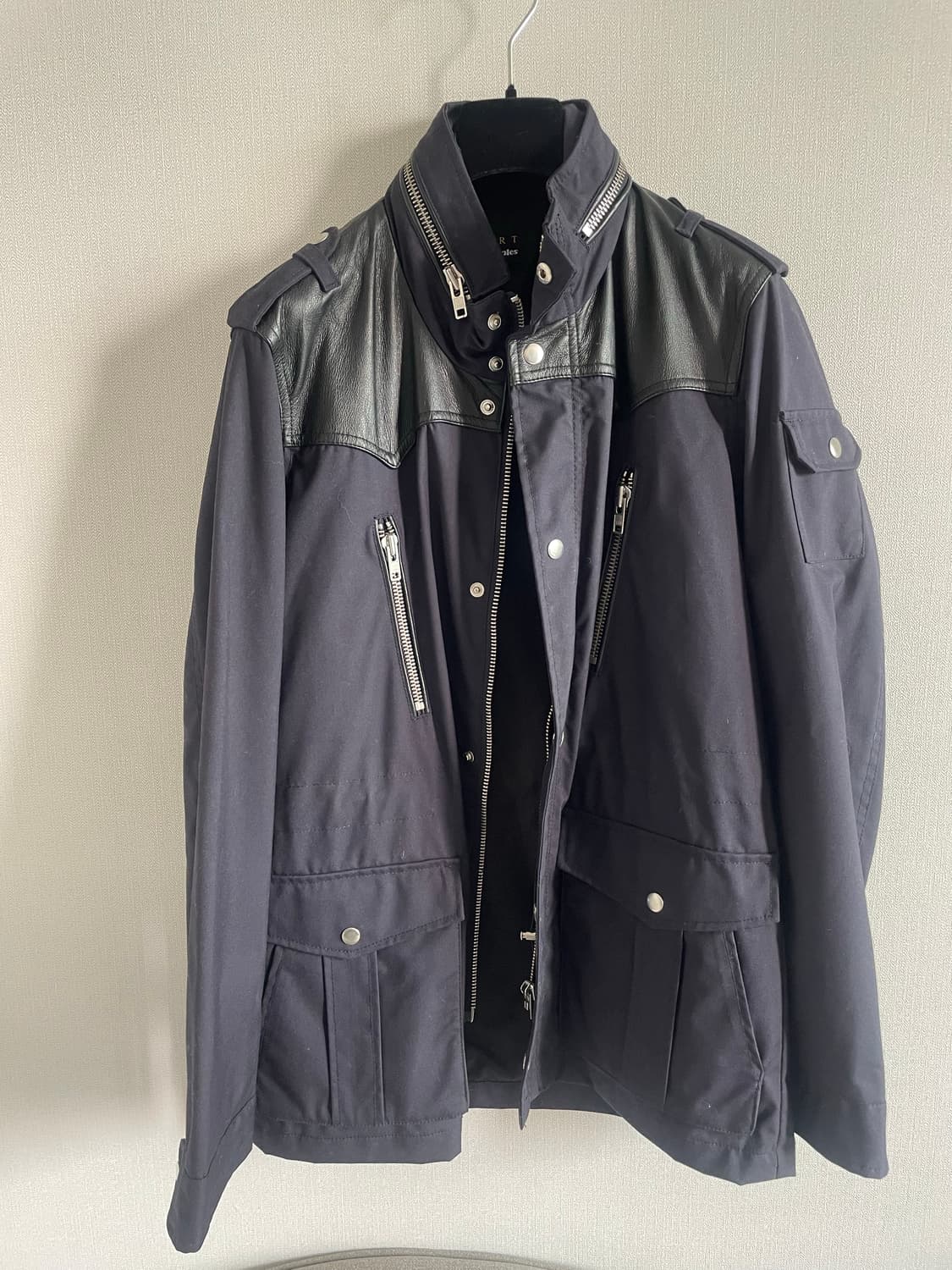 쿠플스 리얼가죽패치 야상 상품이미지1